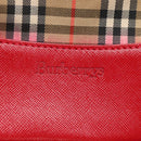 Burberrys Nova Check Shoulder Bag Canvas Beige Red gold Auth 129966-22