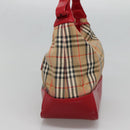 Burberrys Nova Check Shoulder Bag Canvas Beige Red gold Auth 129966-3
