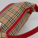 Burberrys Nova Check Shoulder Bag Canvas Beige Red gold Auth 129966-6
