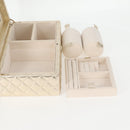 CHANEL Matelasse Jewelry Case Jewelry Box Lamb Skin Gold CC Auth 129974SM-10