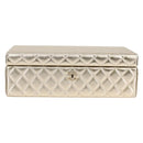 CHANEL Matelasse Jewelry Case Jewelry Box Lamb Skin Gold CC Auth 129974SM-13