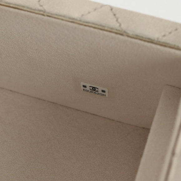 CHANEL Matelasse Jewelry Case Jewelry Box Lamb Skin Gold CC Auth 129974SM