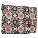 CHANEL Matelasse COCO Mark Pouch Nylon Multicolor CC Auth 129976V-1