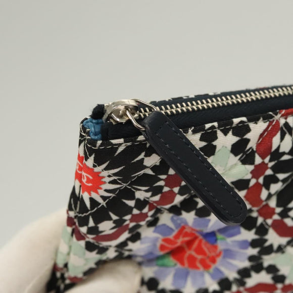 CHANEL Matelasse COCO Mark Pouch Nylon Multicolor CC Auth 129976V