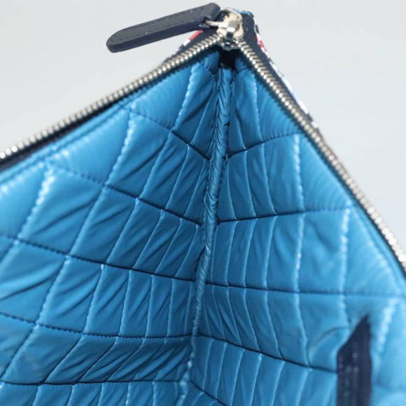 CHANEL Matelasse COCO Mark Pouch Nylon Multicolor CC Auth 129976V