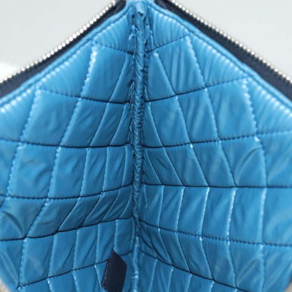 CHANEL Matelasse COCO Mark Pouch Nylon Multicolor CC Auth 129976V