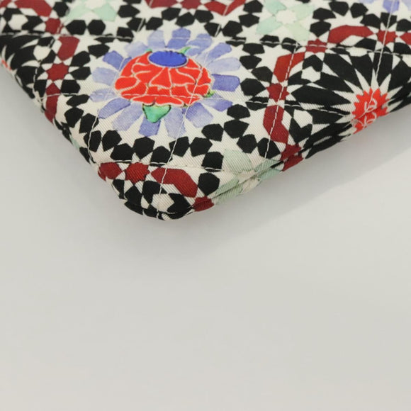 CHANEL Matelasse COCO Mark Pouch Nylon Multicolor CC Auth 129976V