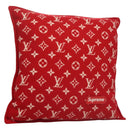 LOUIS VUITTON Pillow Cushion Wool Red MP1886 LV Auth 129979M-1
