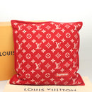 LOUIS VUITTON Pillow Cushion Wool Red MP1886 LV Auth 129979M-12