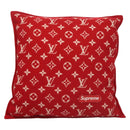 LOUIS VUITTON Pillow Cushion Wool Red MP1886 LV Auth 129979M-13