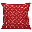 LOUIS VUITTON Pillow Cushion Wool Red MP1886 LV Auth 129979M-2