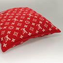 LOUIS VUITTON Pillow Cushion Wool Red MP1886 LV Auth 129979M-5