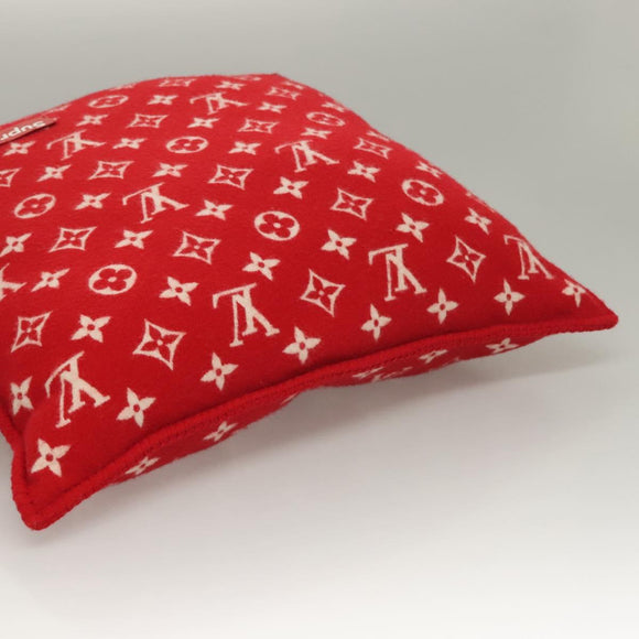 LOUIS VUITTON Pillow Cushion Wool Red MP1886 LV Auth 129979M