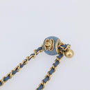 CHANEL Matelasse Chain Shoulder Pouch Bag Denim Blue Gold CC Auth 130041A-10
