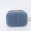 CHANEL Matelasse Chain Shoulder Pouch Bag Denim Blue Gold CC Auth 130041A-11