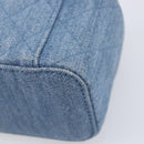 CHANEL Matelasse Chain Shoulder Pouch Bag Denim Blue Gold CC Auth 130041A-14
