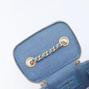 CHANEL Matelasse Chain Shoulder Pouch Bag Denim Blue Gold CC Auth 130041A-19