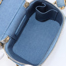 CHANEL Matelasse Chain Shoulder Pouch Bag Denim Blue Gold CC Auth 130041A-21