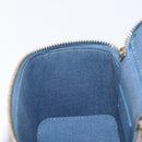CHANEL Matelasse Chain Shoulder Pouch Bag Denim Blue Gold CC Auth 130041A-23