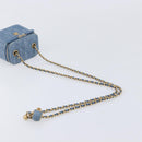 CHANEL Matelasse Chain Shoulder Pouch Bag Denim Blue Gold CC Auth 130041A-7