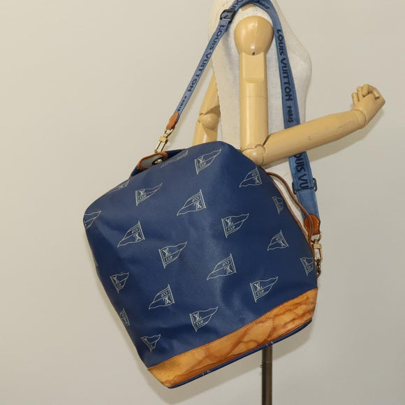 LOUIS VUITTON LV Cup Sac Marine Shoulder Bag PVC Leather Blue A24014 Auth 130043