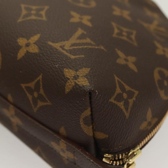 LOUIS VUITTON Monogram Trousse Demi Ronde Cosmetic Pouch M47520 LV Auth 130054