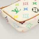 LOUIS VUITTON Multicolor Pochette Accessoires Pouch White M92649 LV Auth 130060-14
