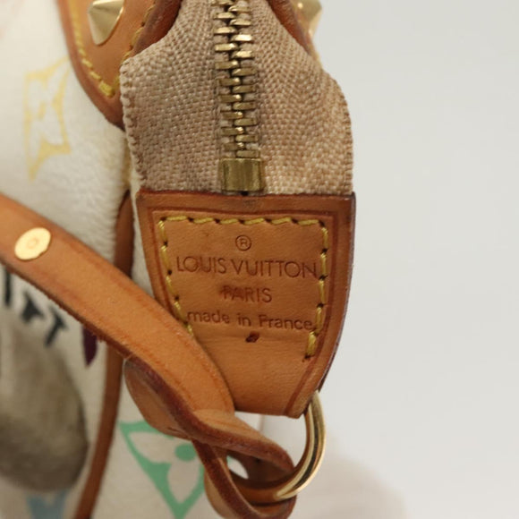 LOUIS VUITTON Multicolor Pochette Accessoires Pouch White M92649 LV Auth 130060