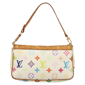 LOUIS VUITTON Multicolor Pochette Accessoires Pouch White M92649 LV Auth 130060 - 0