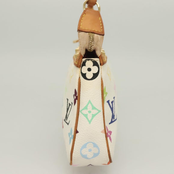 LOUIS VUITTON Multicolor Pochette Accessoires Pouch White M92649 LV Auth 130060