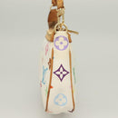 LOUIS VUITTON Multicolor Pochette Accessoires Pouch White M92649 LV Auth 130060-4