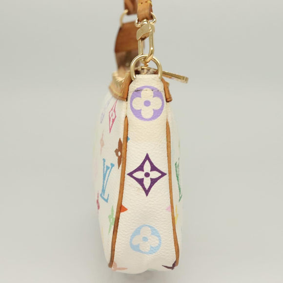 LOUIS VUITTON Multicolor Pochette Accessoires Pouch White M92649 LV Auth 130060