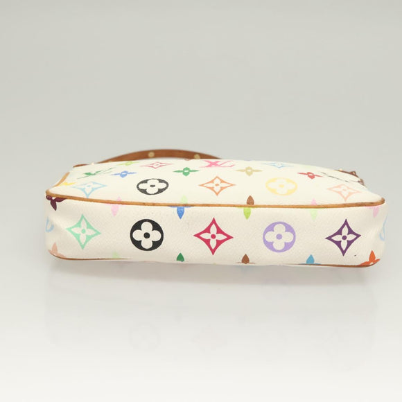 LOUIS VUITTON Multicolor Pochette Accessoires Pouch White M92649 LV Auth 130060