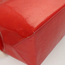 LOUIS VUITTON Monogram Vernis Reade PM Hand Bag Red Rouge M91088 LV Auth 130064-13