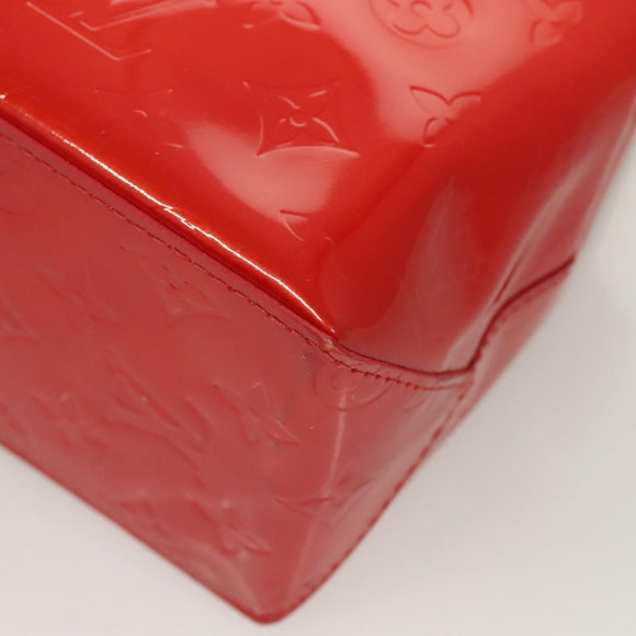 LOUIS VUITTON Monogram Vernis Reade PM Hand Bag Red Rouge M91088 LV Auth 130064