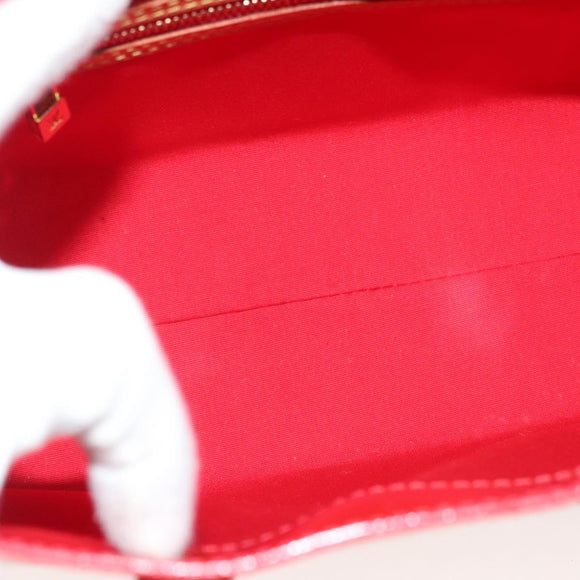 LOUIS VUITTON Monogram Vernis Reade PM Hand Bag Red Rouge M91088 LV Auth 130064