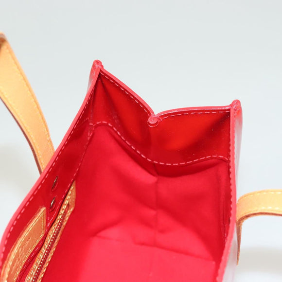 LOUIS VUITTON Monogram Vernis Reade PM Hand Bag Red Rouge M91088 LV Auth 130064