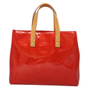 LOUIS VUITTON Monogram Vernis Reade PM Hand Bag Red Rouge M91088 LV Auth 130064-2