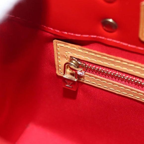 LOUIS VUITTON Monogram Vernis Reade PM Hand Bag Red Rouge M91088 LV Auth 130064