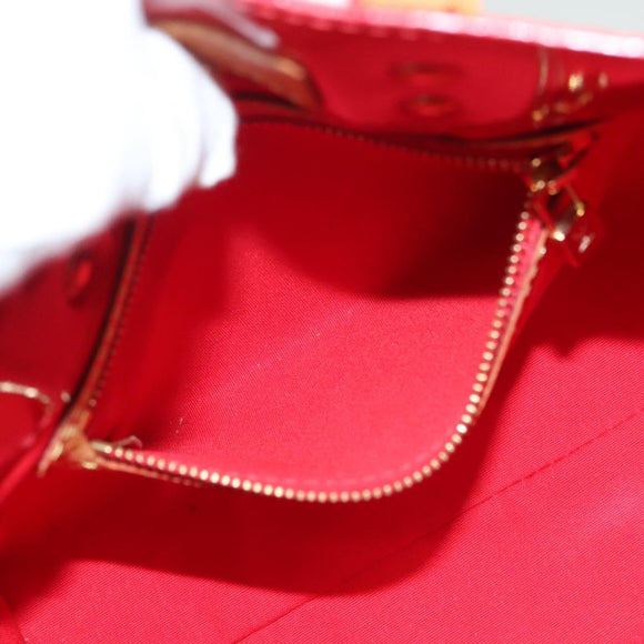 LOUIS VUITTON Monogram Vernis Reade PM Hand Bag Red Rouge M91088 LV Auth 130064