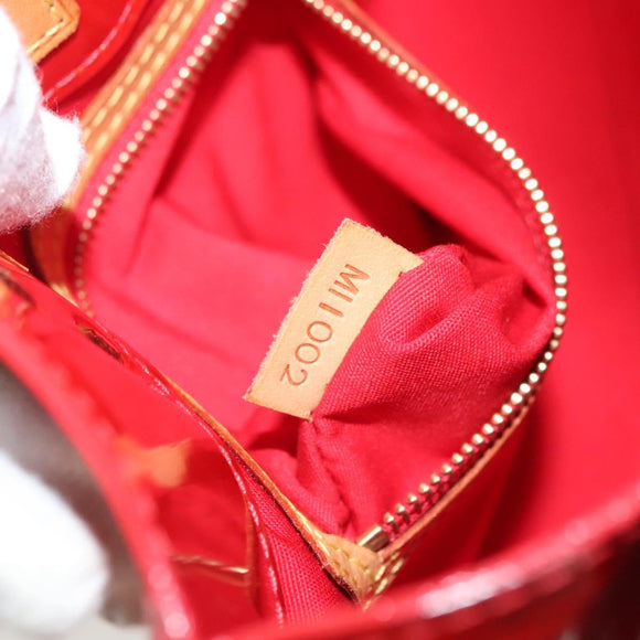 LOUIS VUITTON Monogram Vernis Reade PM Hand Bag Red Rouge M91088 LV Auth 130064