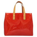 LOUIS VUITTON Monogram Vernis Reade PM Hand Bag Red Rouge M91088 LV Auth 130064-3