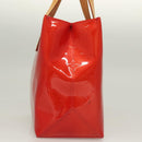 LOUIS VUITTON Monogram Vernis Reade PM Hand Bag Red Rouge M91088 LV Auth 130064-4