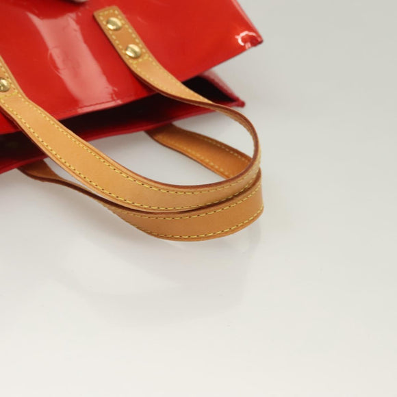 LOUIS VUITTON Monogram Vernis Reade PM Hand Bag Red Rouge M91088 LV Auth 130064