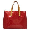LOUIS VUITTON Monogram Vernis Reade PM Hand Bag Pomme D'amour M91990 Auth 130071-2