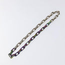 LOUIS VUITTON Monogram Collier Chain Necklace metal Rainbow M69449 Auth 130074-2