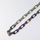 LOUIS VUITTON Monogram Collier Chain Necklace metal Rainbow M69449 Auth 130074-3