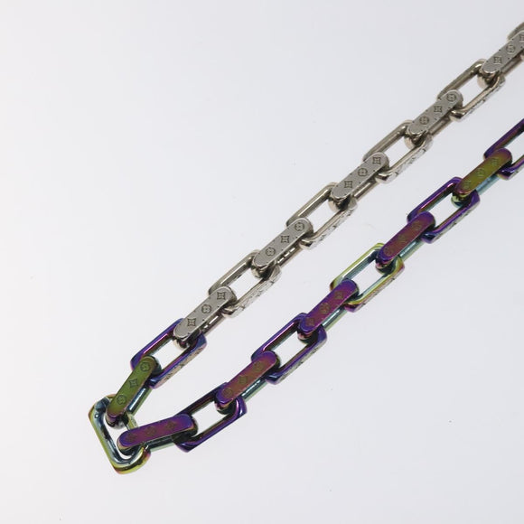LOUIS VUITTON Monogram Collier Chain Necklace metal Rainbow M69449 Auth 130074
