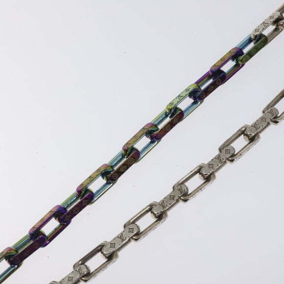 LOUIS VUITTON Monogram Collier Chain Necklace metal Rainbow M69449 Auth 130074