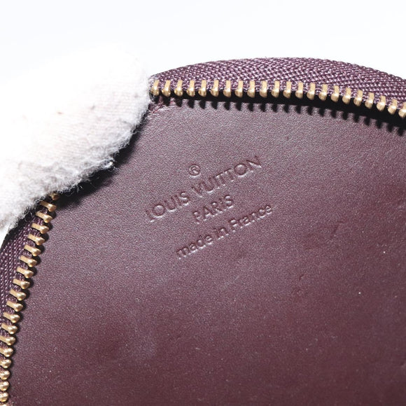 LOUIS VUITTON Vernis Porte Monnaie Ecruil Coin Purse Amarante M91386 Auth 130084